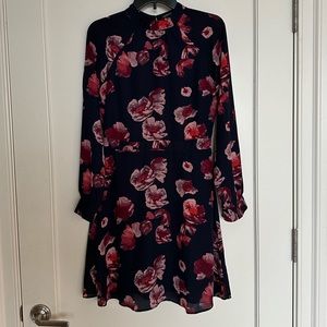 Banana Republic Fit and Flare Long Sleeve Floral Dress